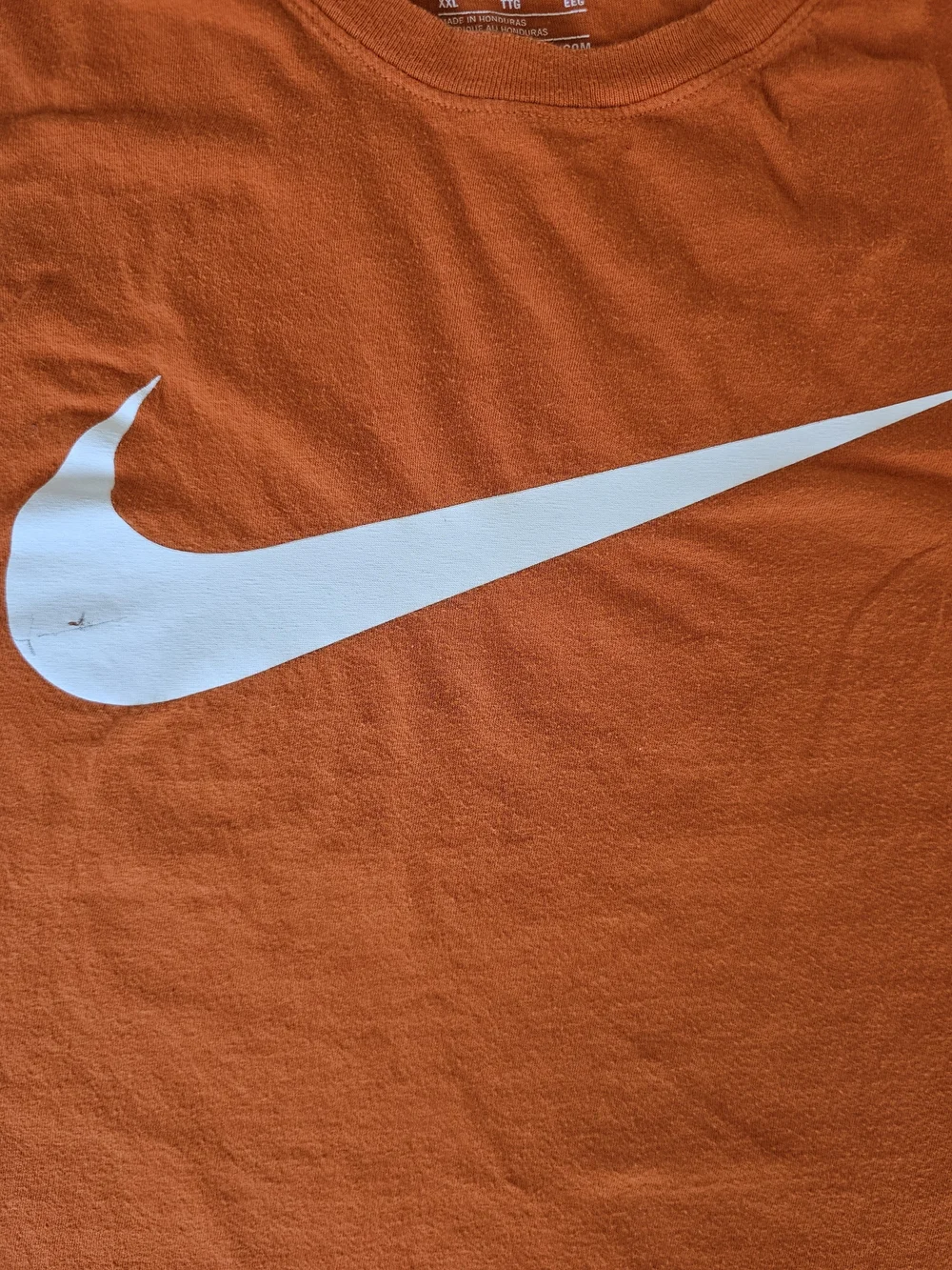Nike Men’s Orange Swoosh Logo T-Shirt XXL